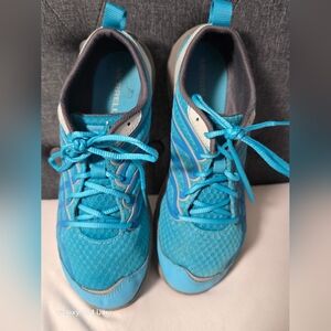 Merrell Bare Access Arc Womens Trail Running Shoes Gray Aqua Sz 8 Vibram